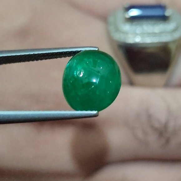 Stunning Natural Emerald Cabochon 5.54ct - Picture 3 of 8